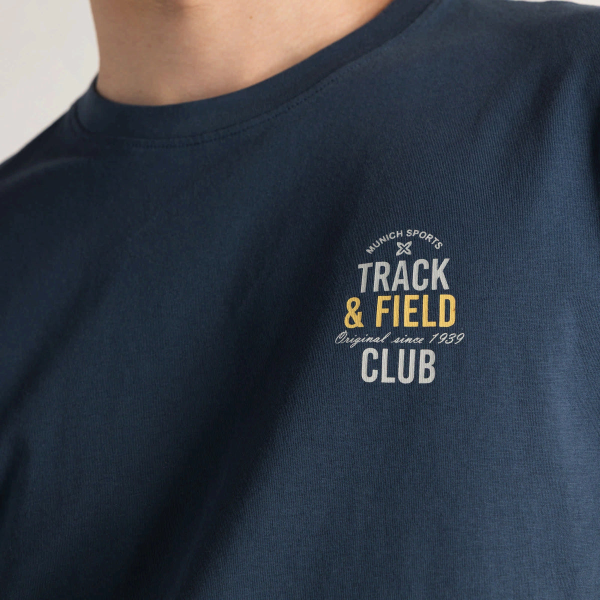MUNICH Regular T-shirt Field BLUE: синій футболка для чоловіків