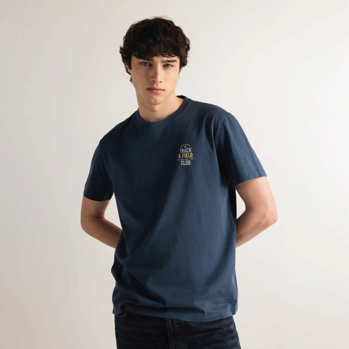 MUNICH Regular T-shirt Field BLUE: синій футболка для чоловіків