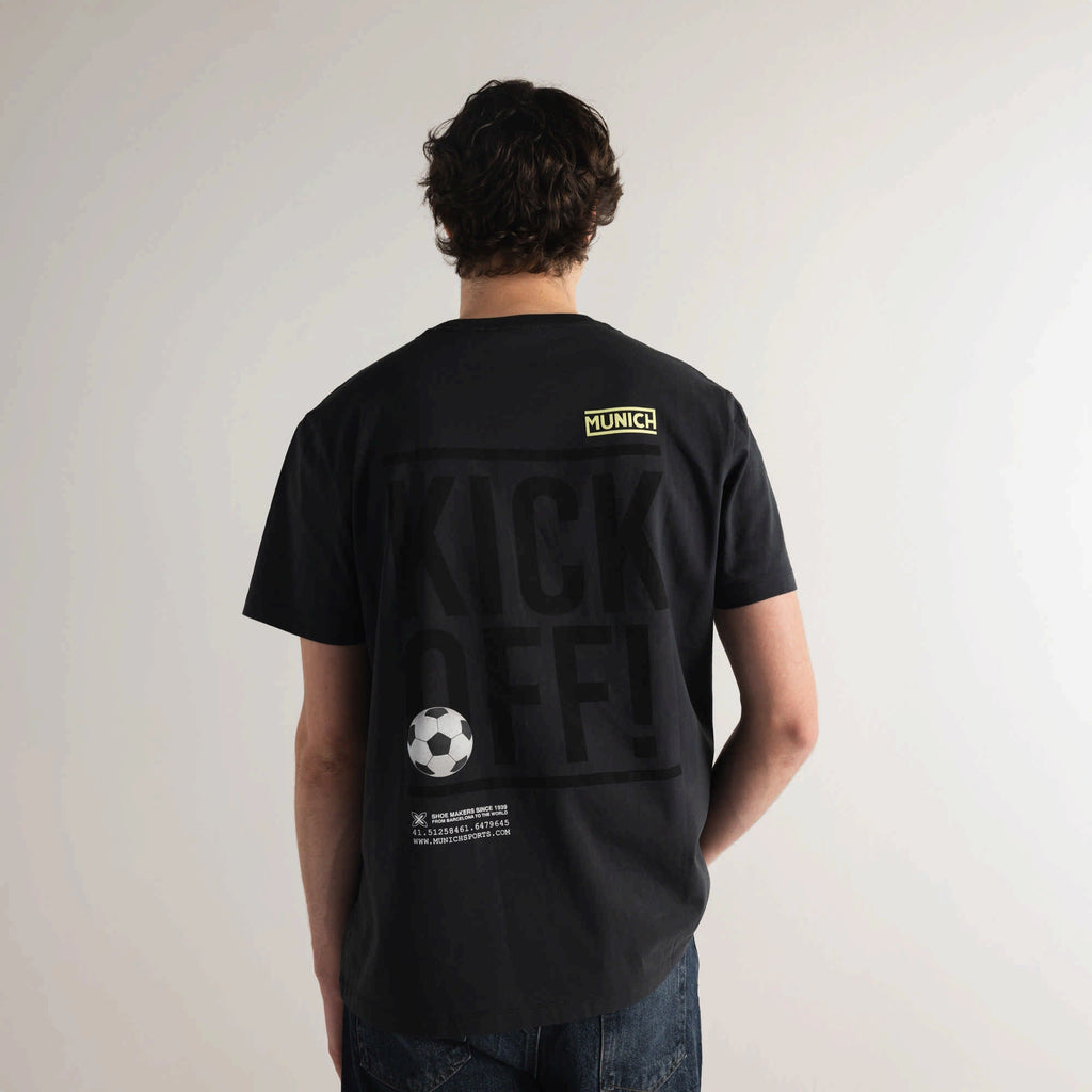 MUNICH Regular T-shirt KICK Anthracite: sort T-shirt til mænd