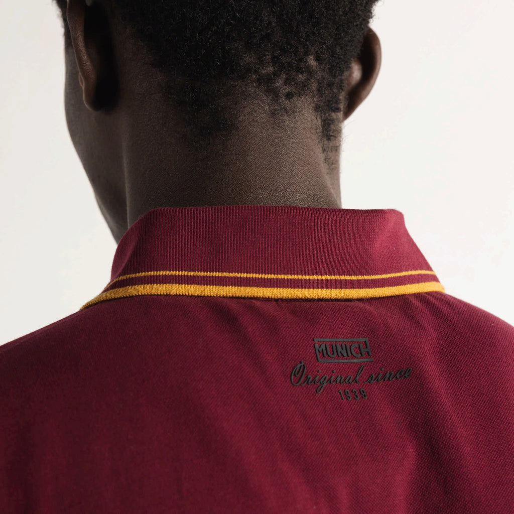 MUNICH POLO Crest WINE: burdeos polos メンズ