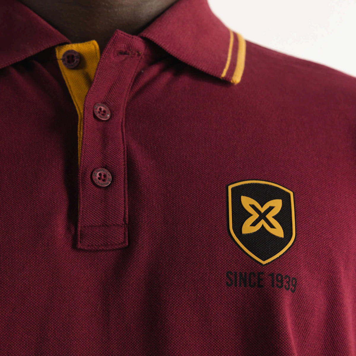 MUNICH POLO Crest WINE: burdeos polos メンズ