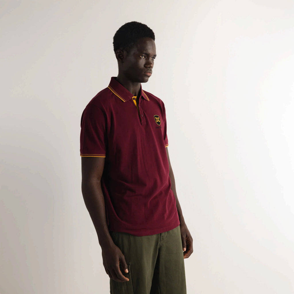 MUNICH POLO Crest WINE: burdeos polos メンズ