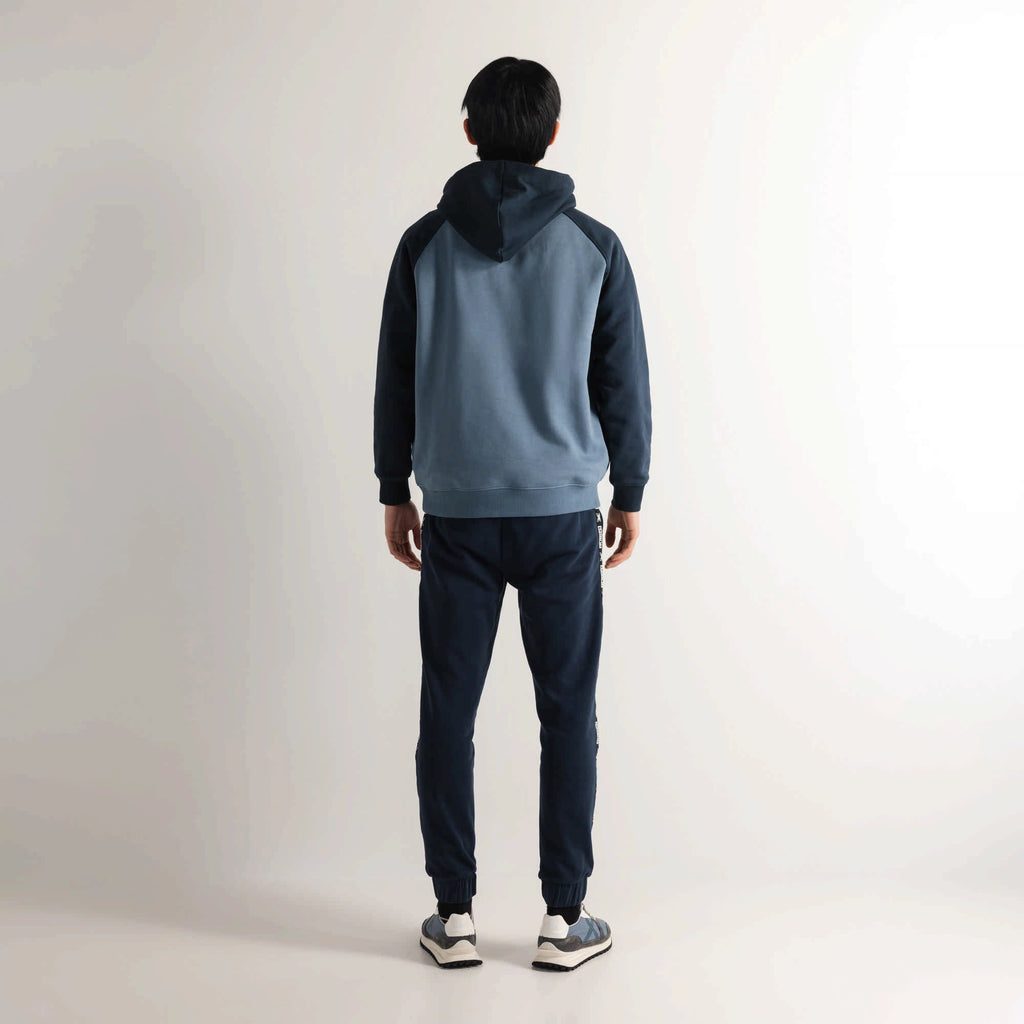 MUNICH Essentials Hoodie Bicolor BLUE: bleu pull pour homme