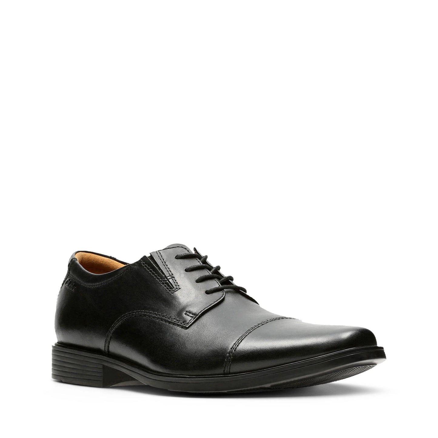 Zapatos de vestir para hombre de la marca clarks modelo tilden cap black leather en color negro