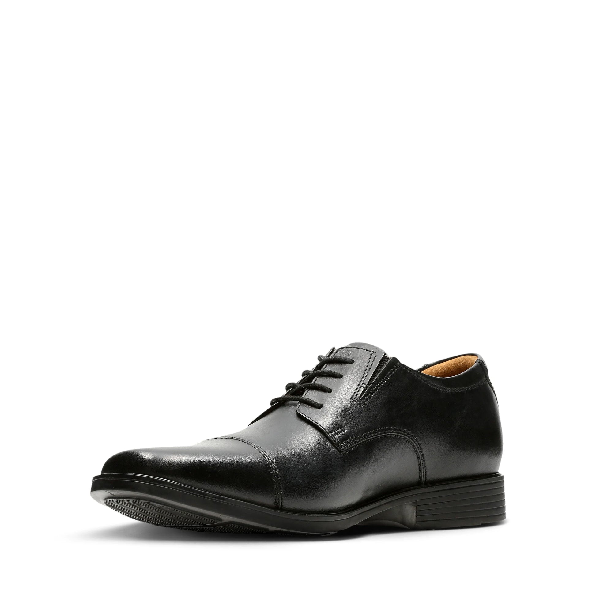 Zapatos de vestir para hombre de la marca clarks modelo tilden cap black leather en color negro