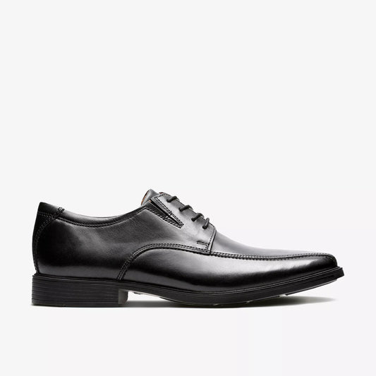 CLARKS | MEN'S DRESS SHOES | TILDEN WALK BLACK LEATHER | BLACK