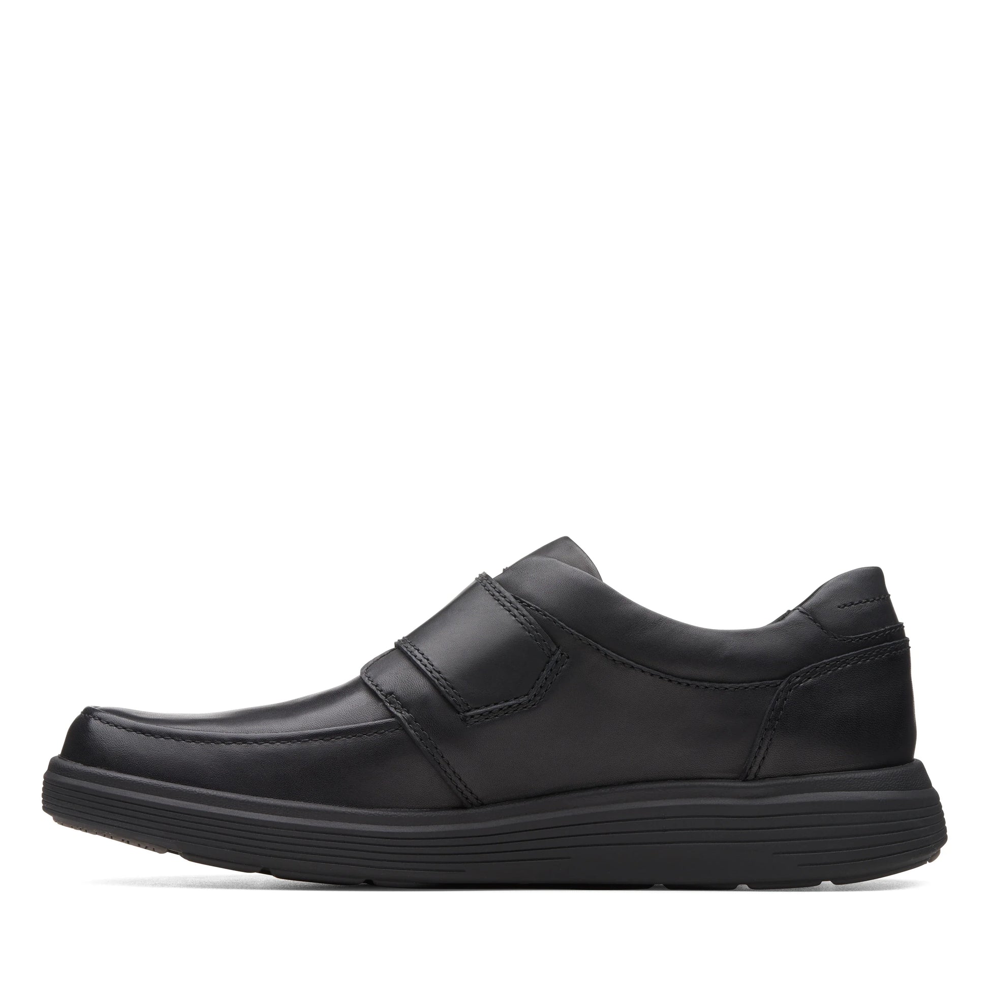 Zapatos casual para hombre de la marca clarks modelo un abode strap black leather en color negro