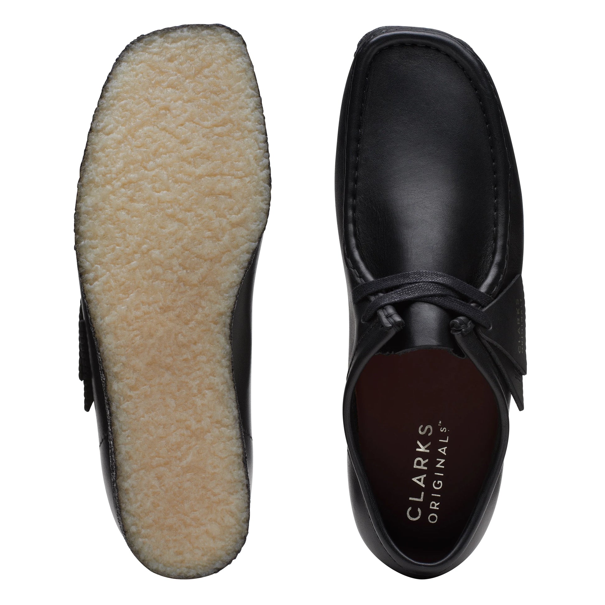 Zapatos casual para hombre de la marca clarks modelo wallabee black leather en color negro