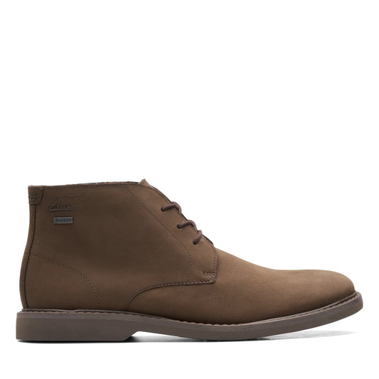 Botas para hombre de la marca clarks modelo atticuslthigtx dark brown nub en color marrón