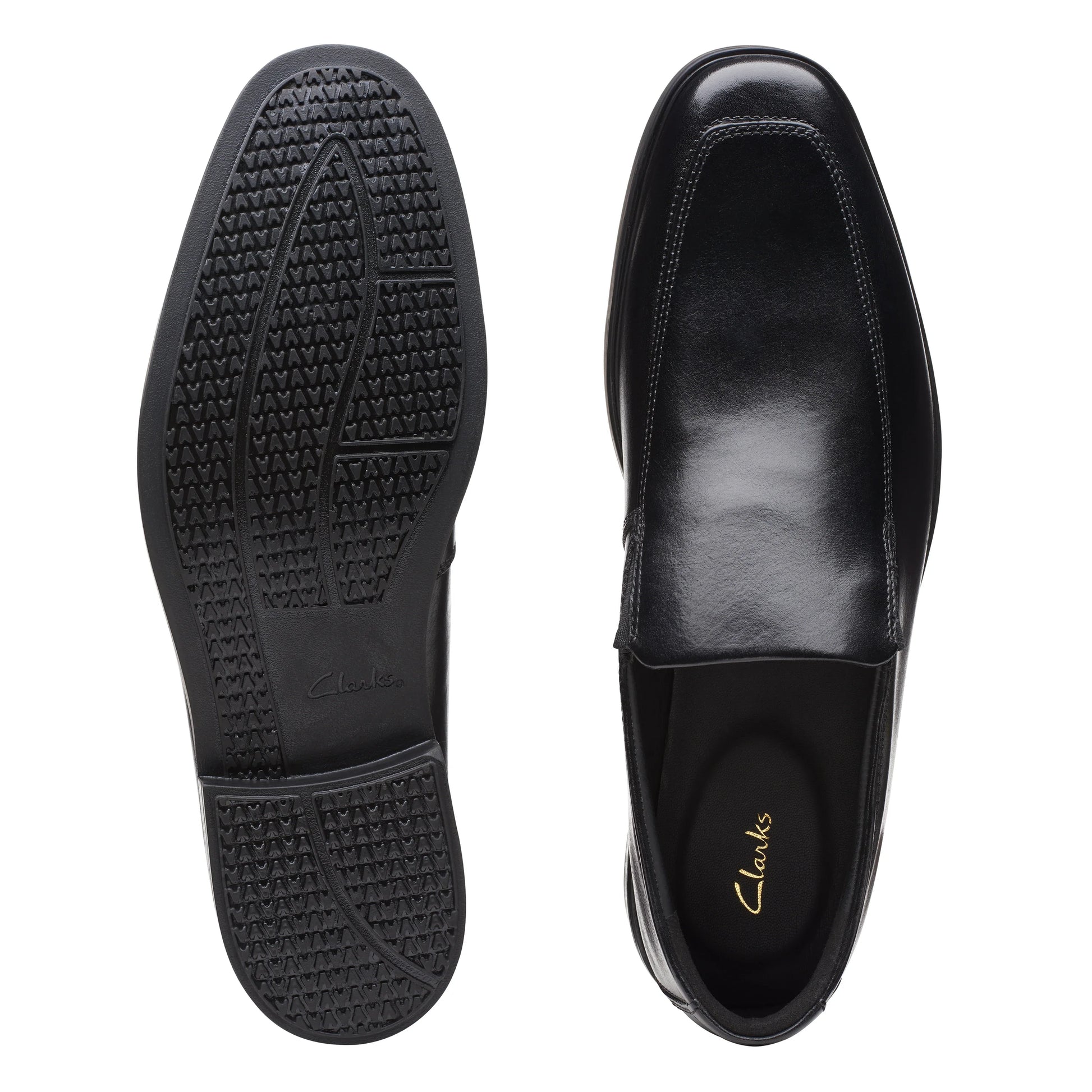 Zapatos de vestir para hombre de la marca clarks modelo howard edge black leather en color negro