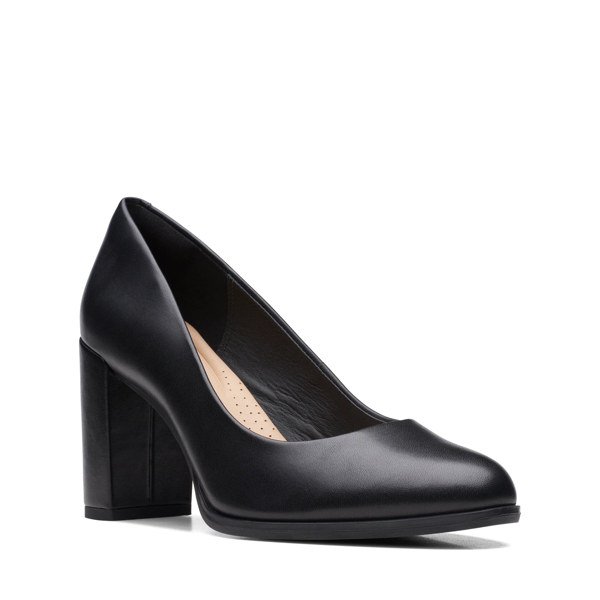 Zapatos de vestir para mujer de la marca clarks modelo freva85 court black leather en color negro