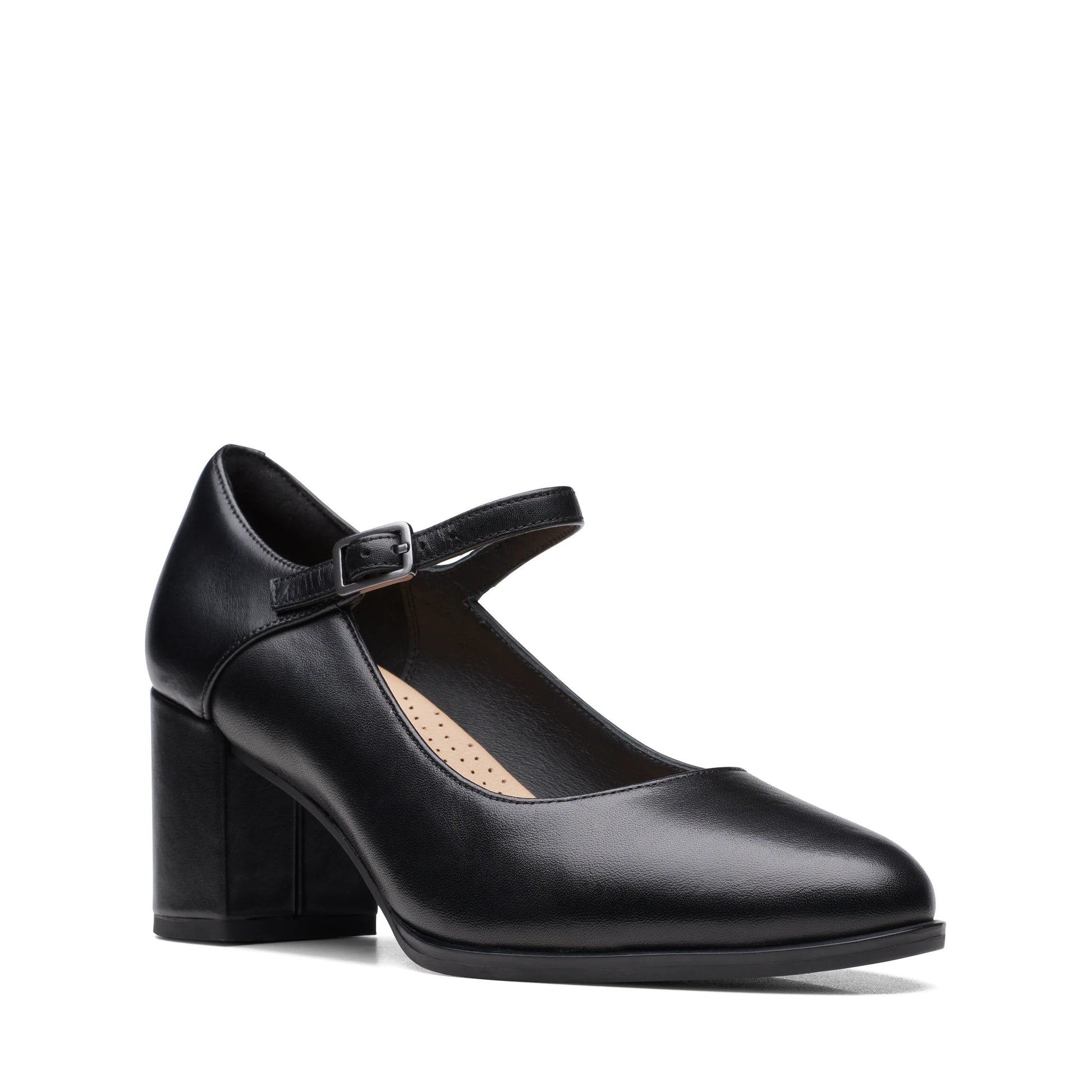 Zapatos de vestir para mujer de la marca clarks modelo freva55 strap black leather en color negro