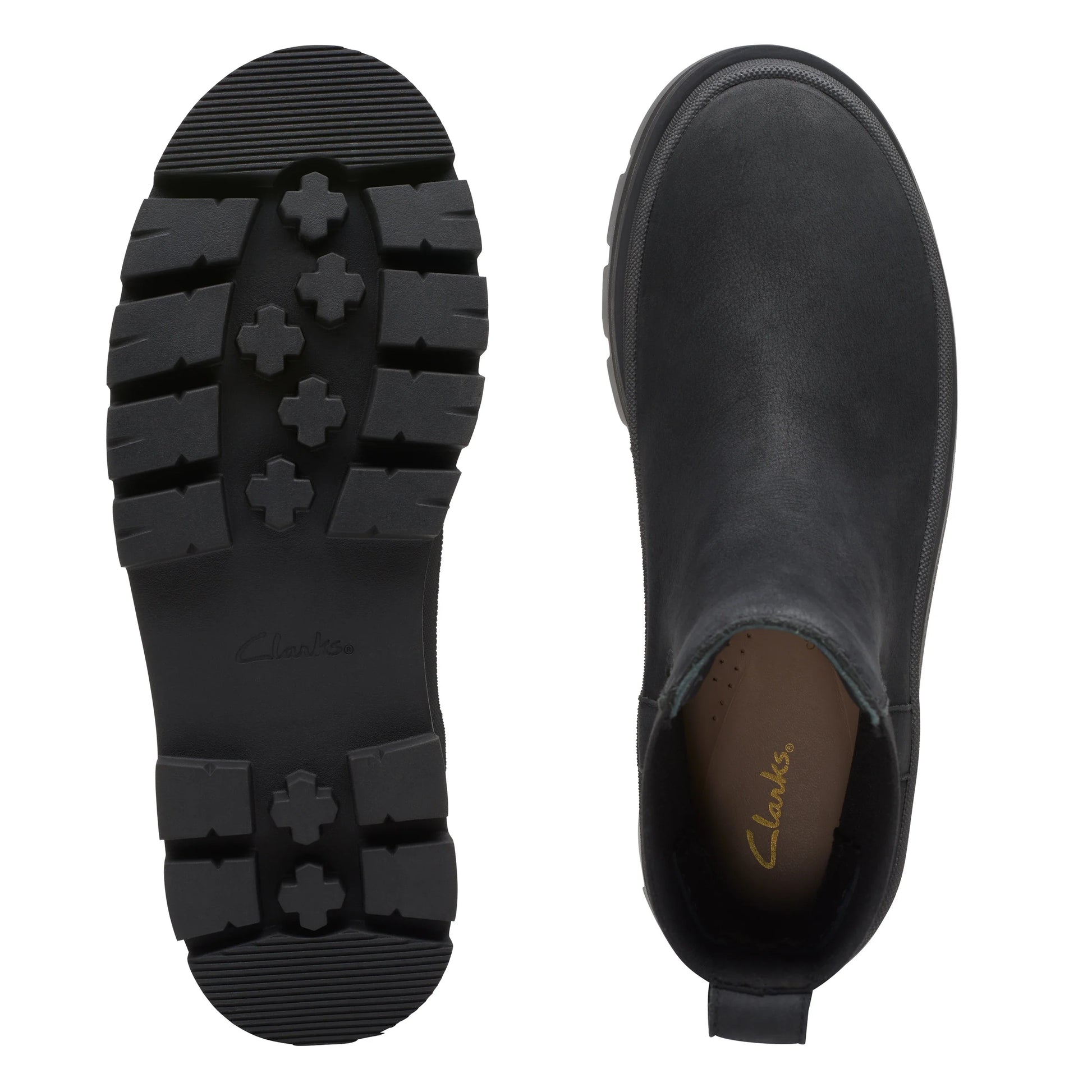 Botas para mujer de la marca clarks modelo orianna2 top black nubuck en color negro