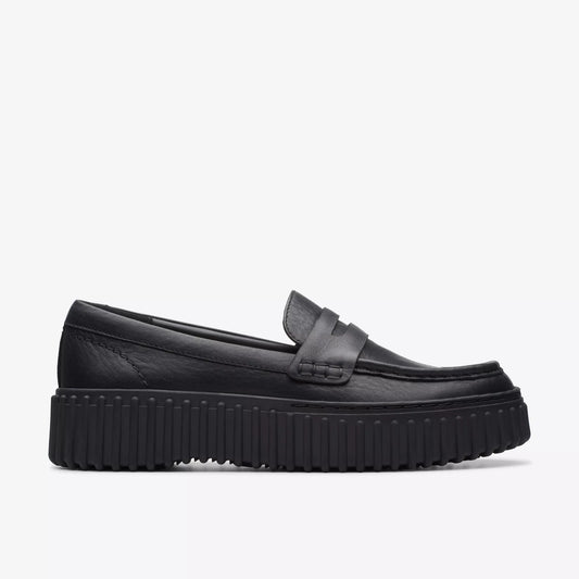 CLARKS | WOMEN LOAFERS | TORHILL PENNY BLACK LEATHER | BLACK