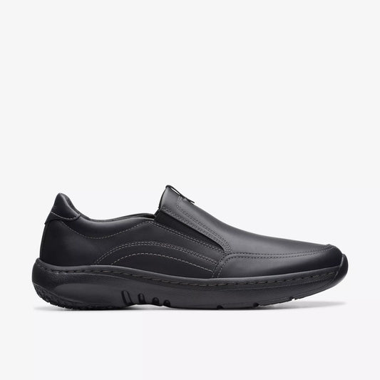 CLARKS | MEN'S CASUAL SHOES | CLARKS PRO STEP BLACK LEATHER | BLACK