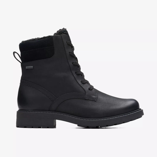 CLARKS | WOMEN'S BOOTS | ORINOCO2 SPC GTX BLACK WLINED LEATHER | BLACK