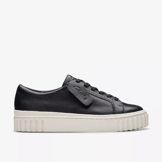 CLARKS | WOMEN'S SNEAKERS | MAYHILL WALK BLACK LEATHER | BLACK