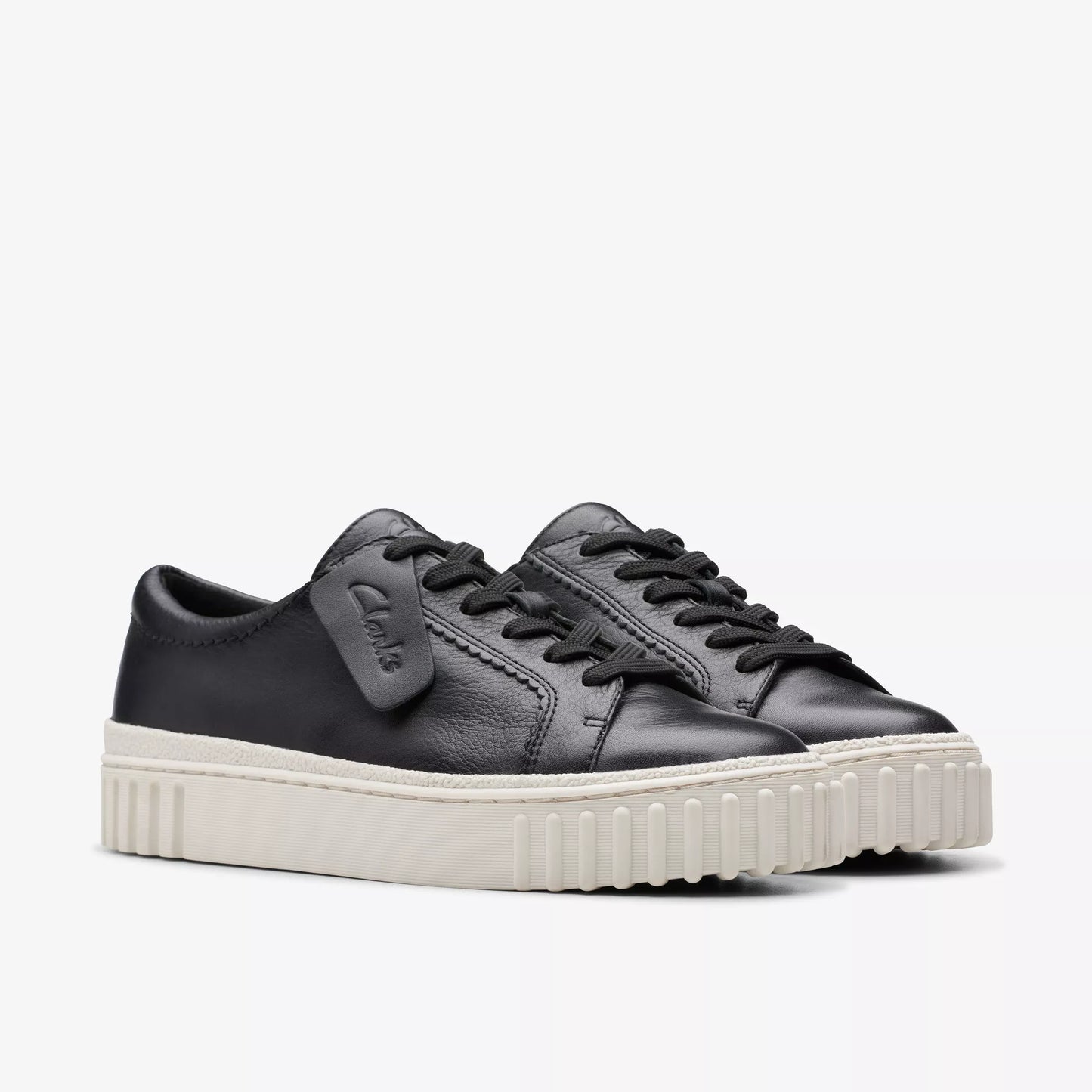 CLARKS | WOMEN'S SNEAKERS | MAYHILL WALK BLACK LEATHER | BLACK