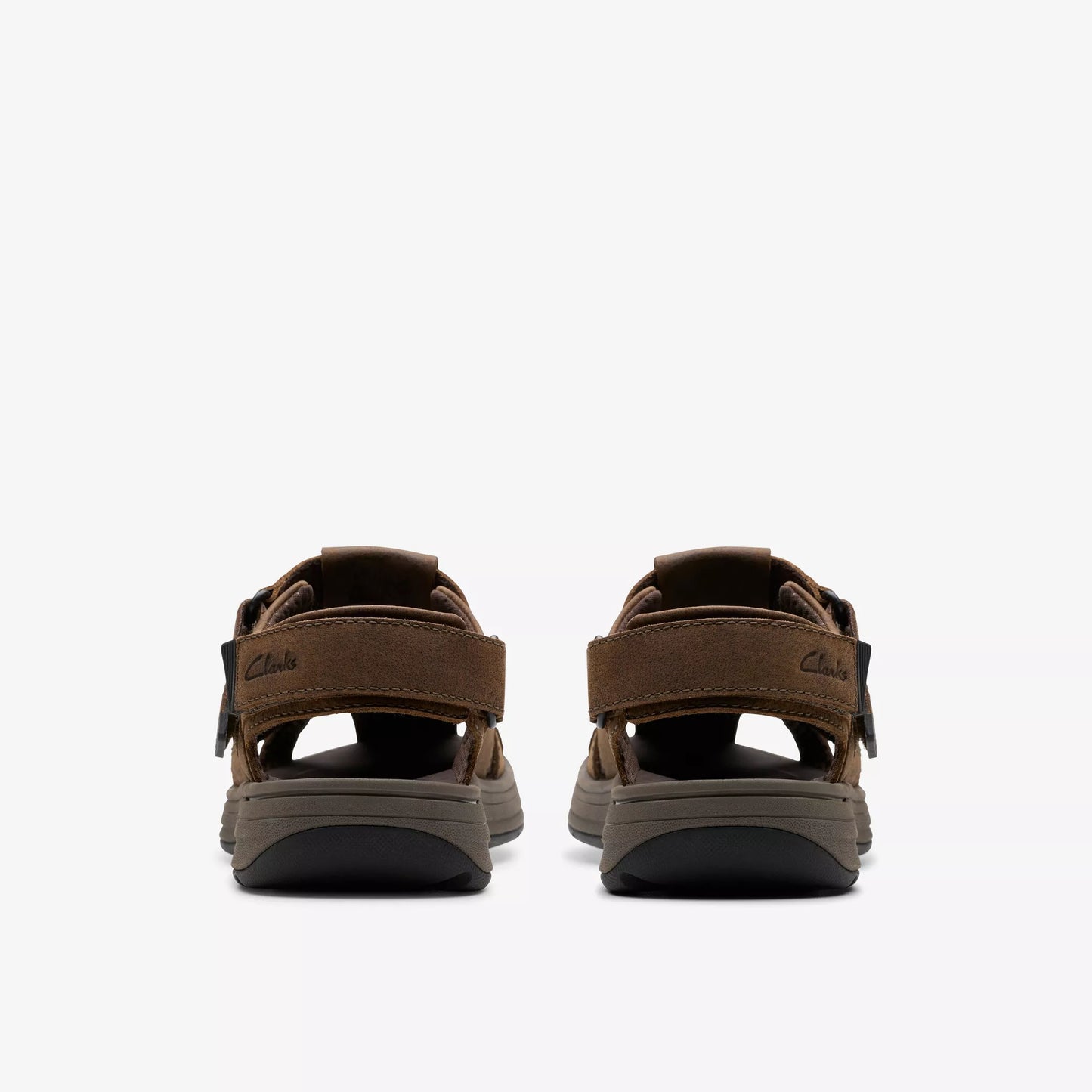 CLARKS | 男士休闲凉鞋 | SALTWAY COVE DARK BROWN LEA | 棕色的