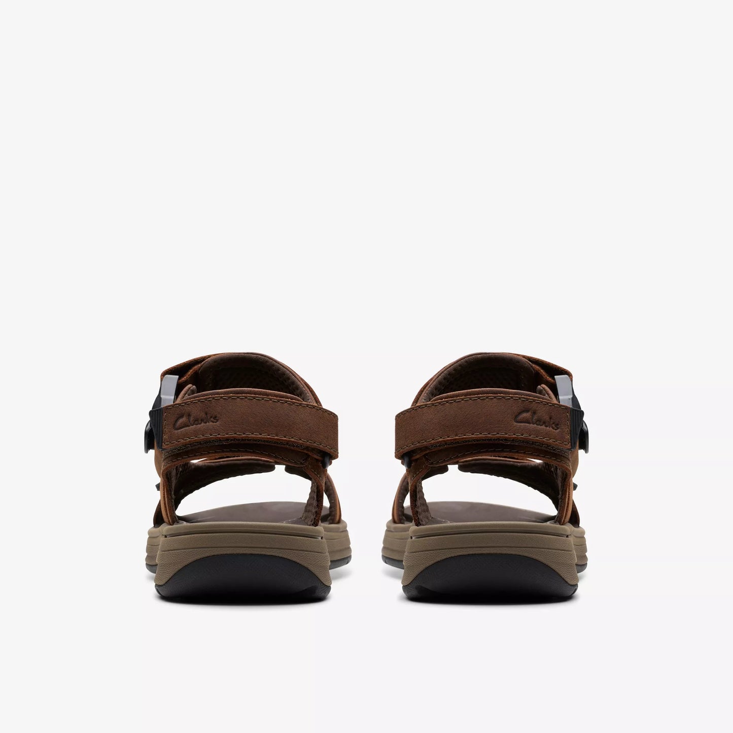 CLARKS | 男士休闲凉鞋 | SALTWAY TRAIL DARK BROWN LEA | 棕色的