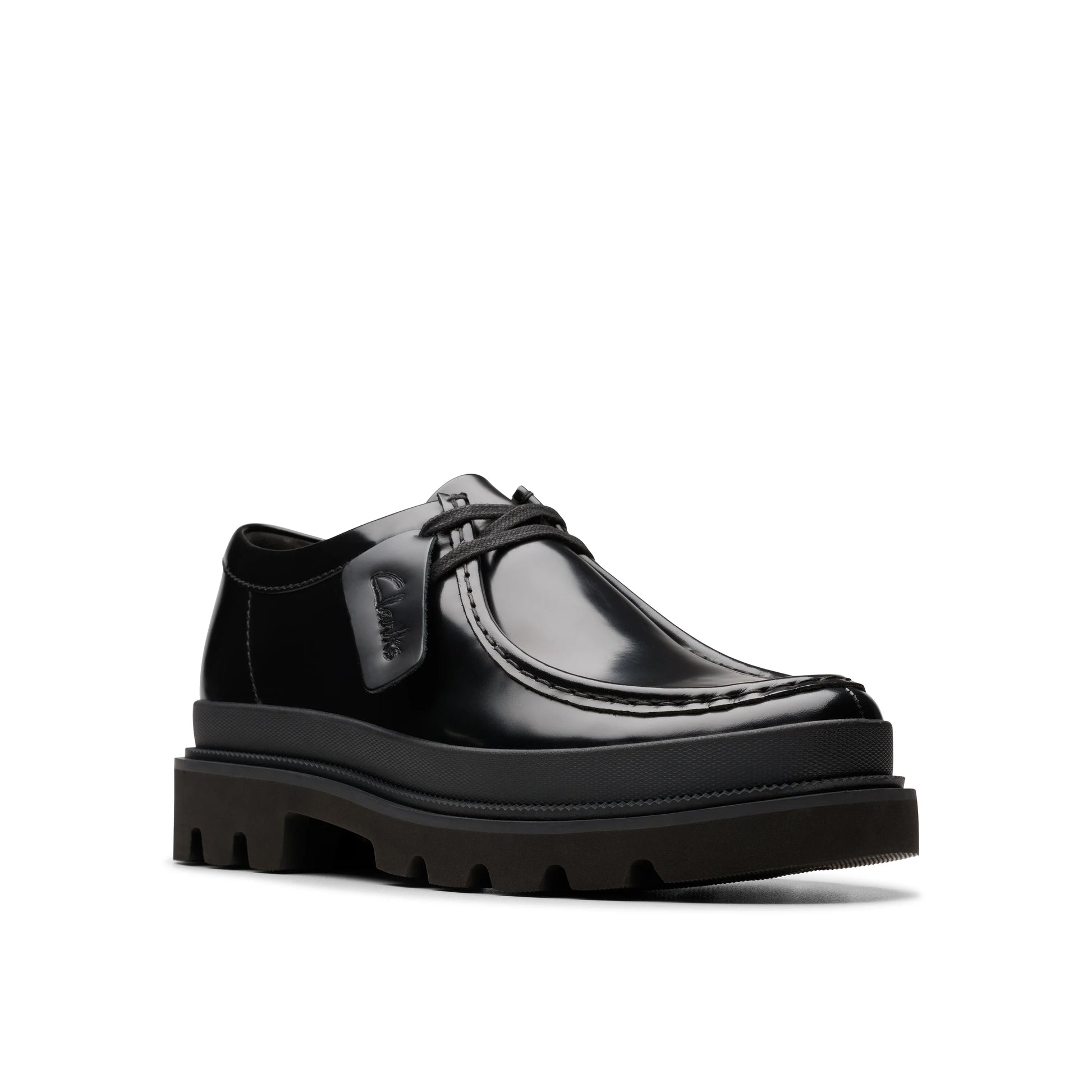 Zapatos casual para hombre de la marca clarks modelo badell seam blk hishine lea en color negro