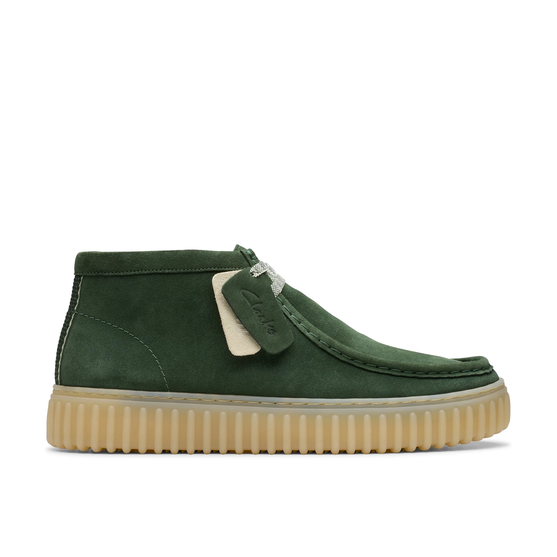 Botas para hombre de la marca clarks modelo torhill hi dark green suede en color verde