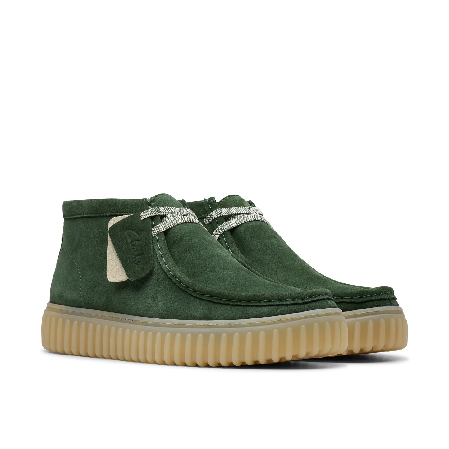 Botas para hombre de la marca clarks modelo torhill hi dark green suede en color verde