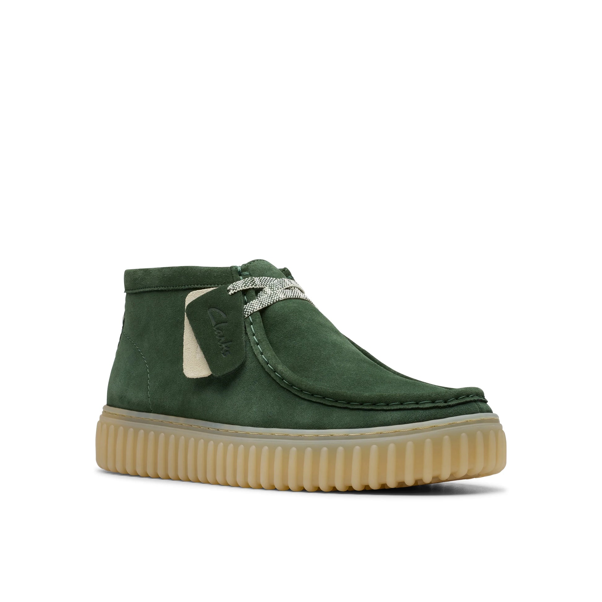 Botas para hombre de la marca clarks modelo torhill hi dark green suede en color verde