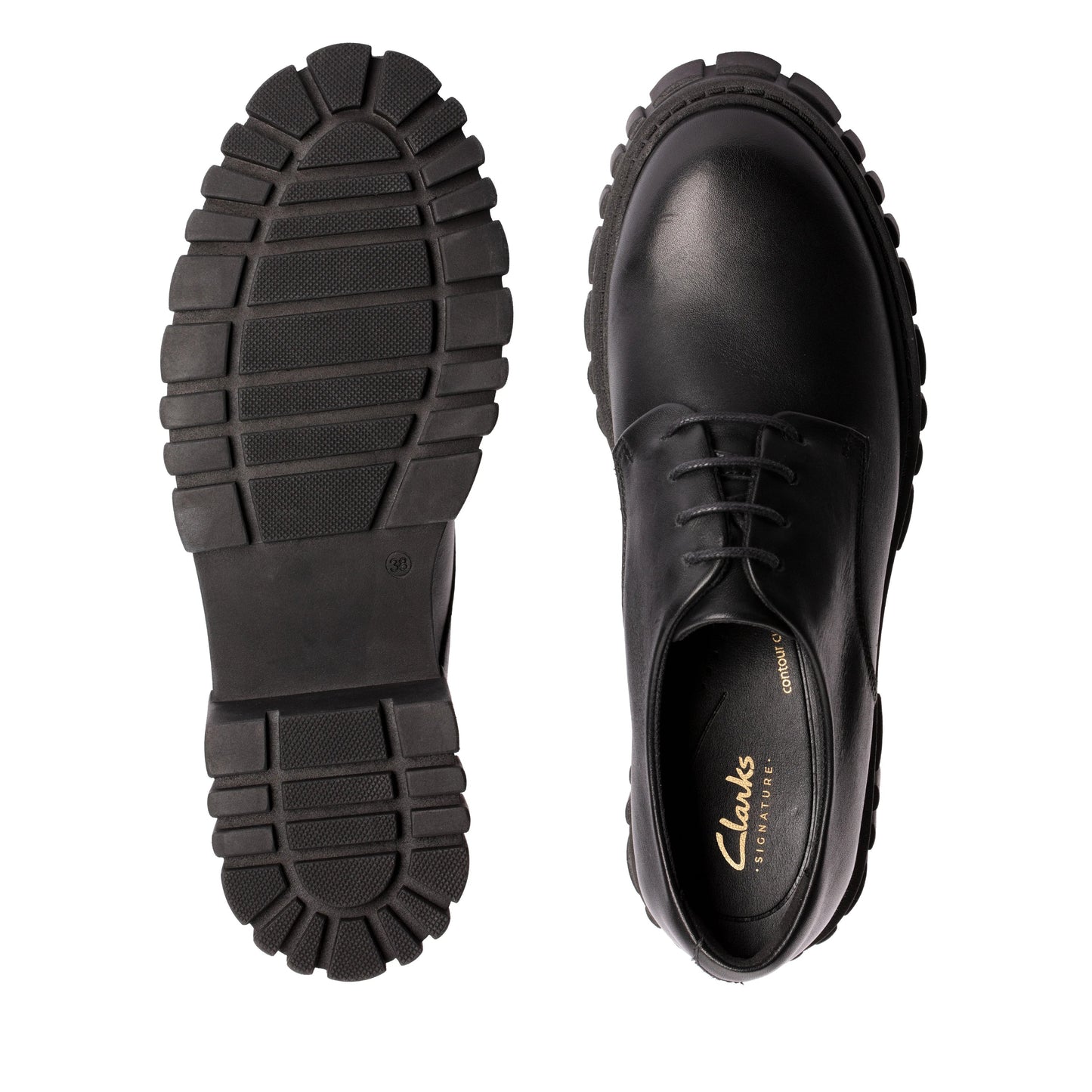 Zapatos casual para mujer de la marca clarks modelo page walk black leather en color negro