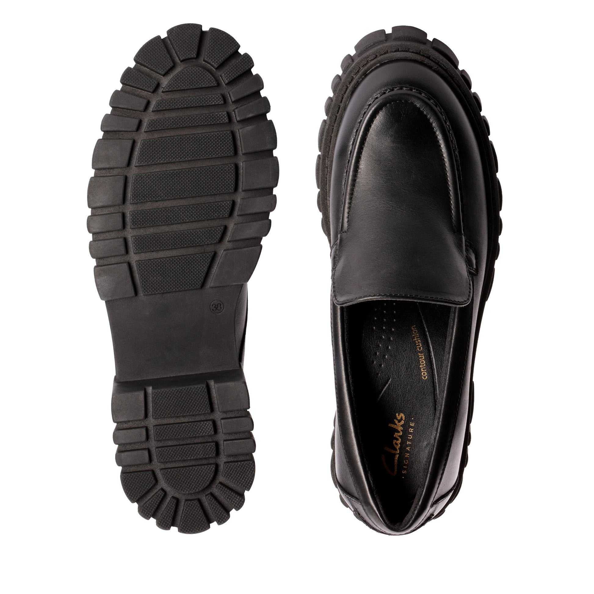 Zapatos casual para mujer de la marca clarks modelo page loafer black leather en color negro