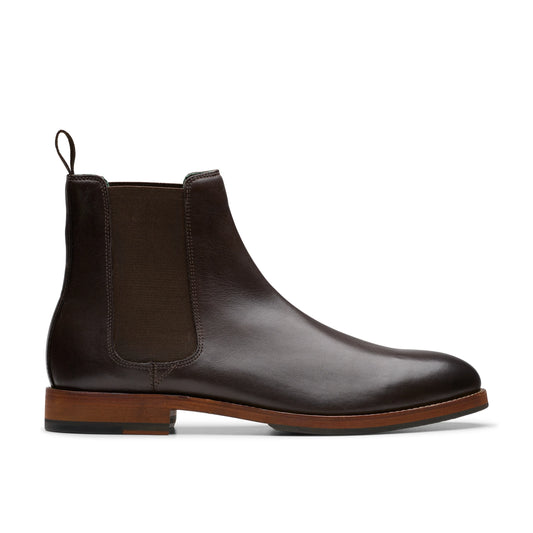 Botas para hombre de la marca clarks modelo craftjames top dark brown lea en color marrón