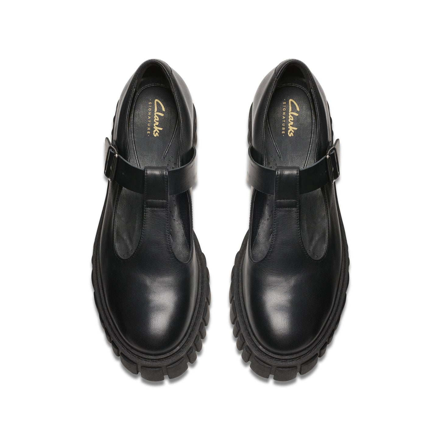 Zapatos casual para mujer de la marca clarks modelo page bar black leather en color negro