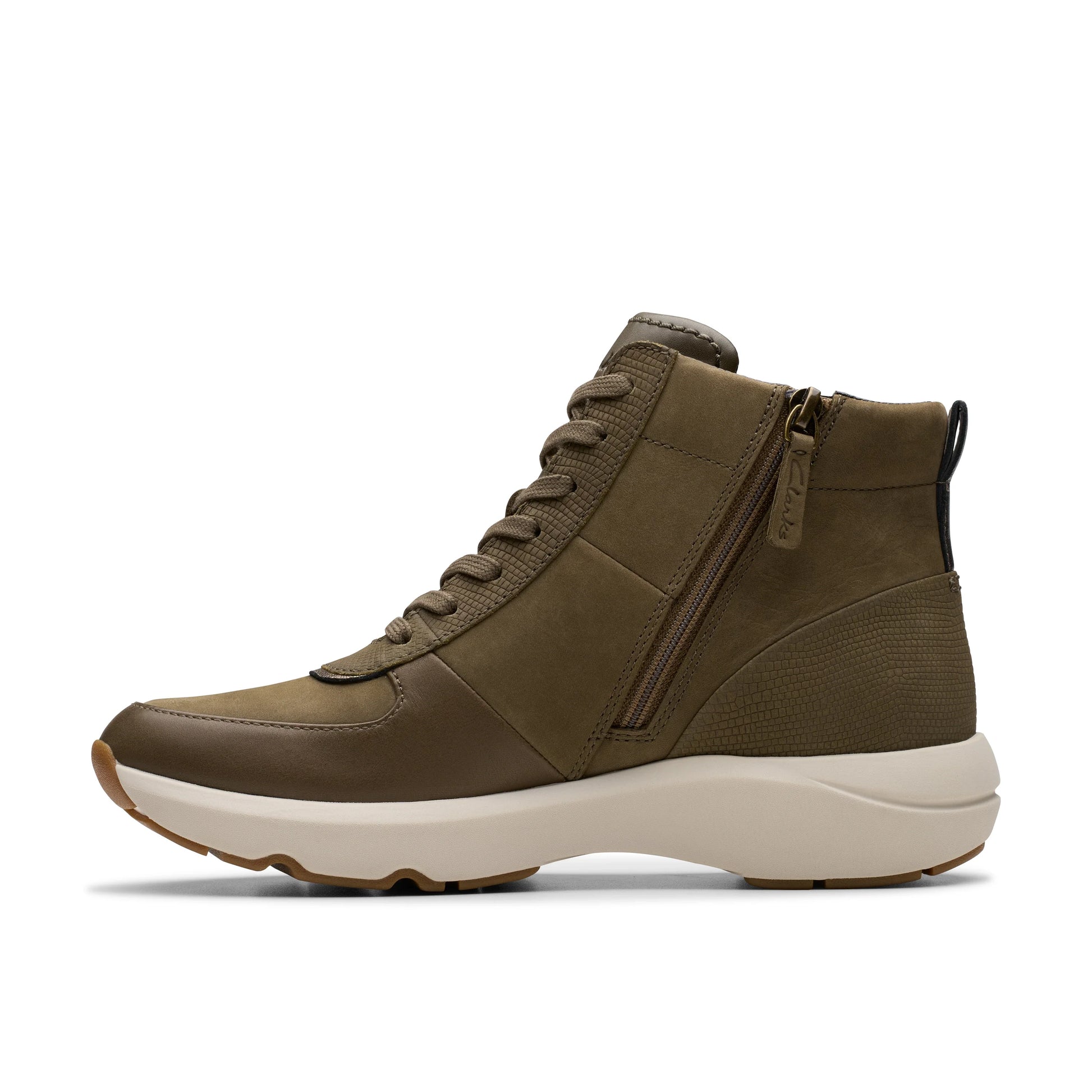 Botas para mujer de la marca clarks modelo tivoli lane dark olive combi en color verde