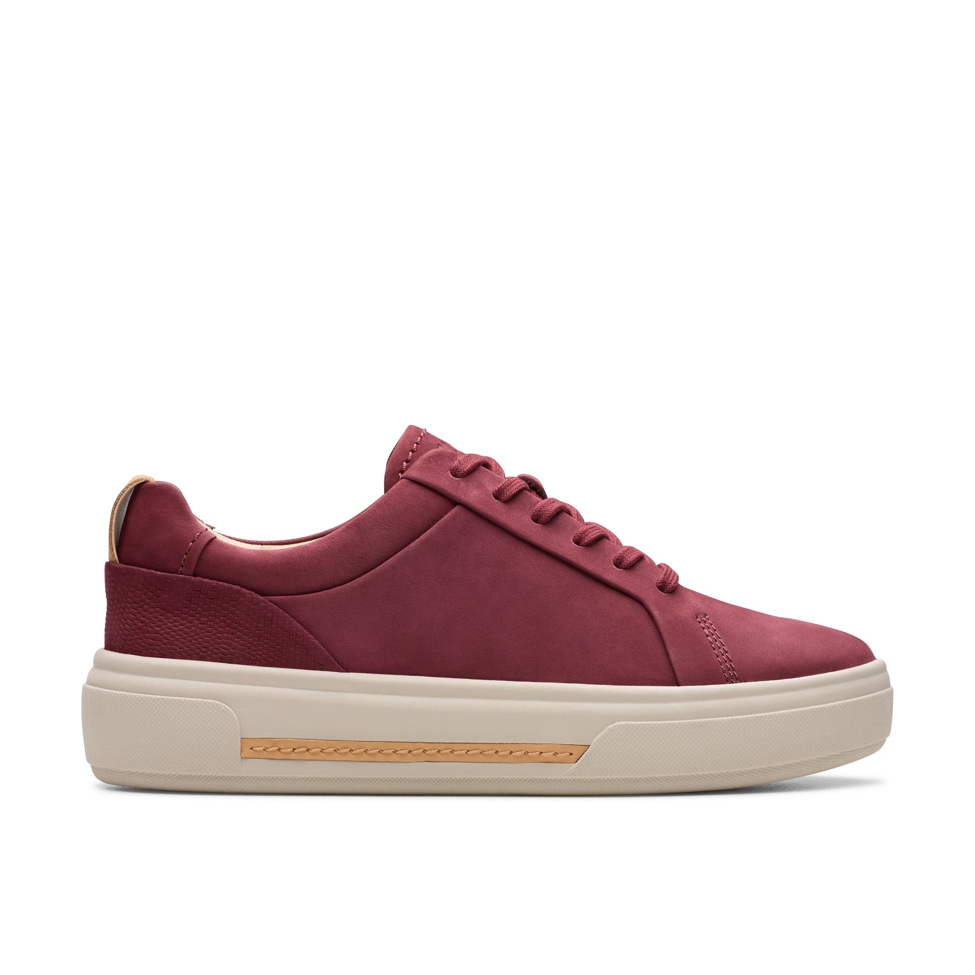 Zapatillas deportivas para mujer de la marca clarks modelo hollyhock walk burgundy en color rojo