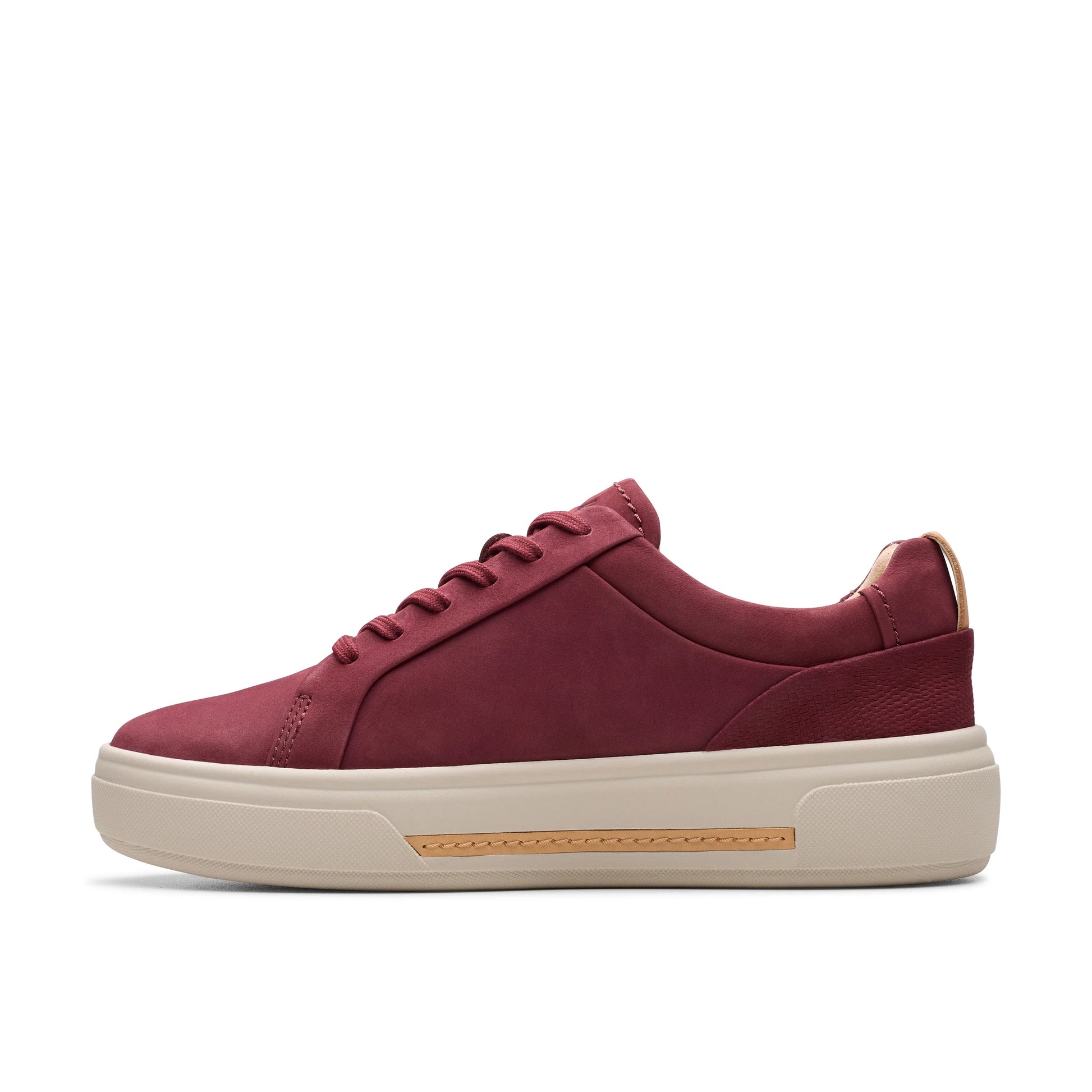 Zapatillas deportivas para mujer de la marca clarks modelo hollyhock walk burgundy en color rojo