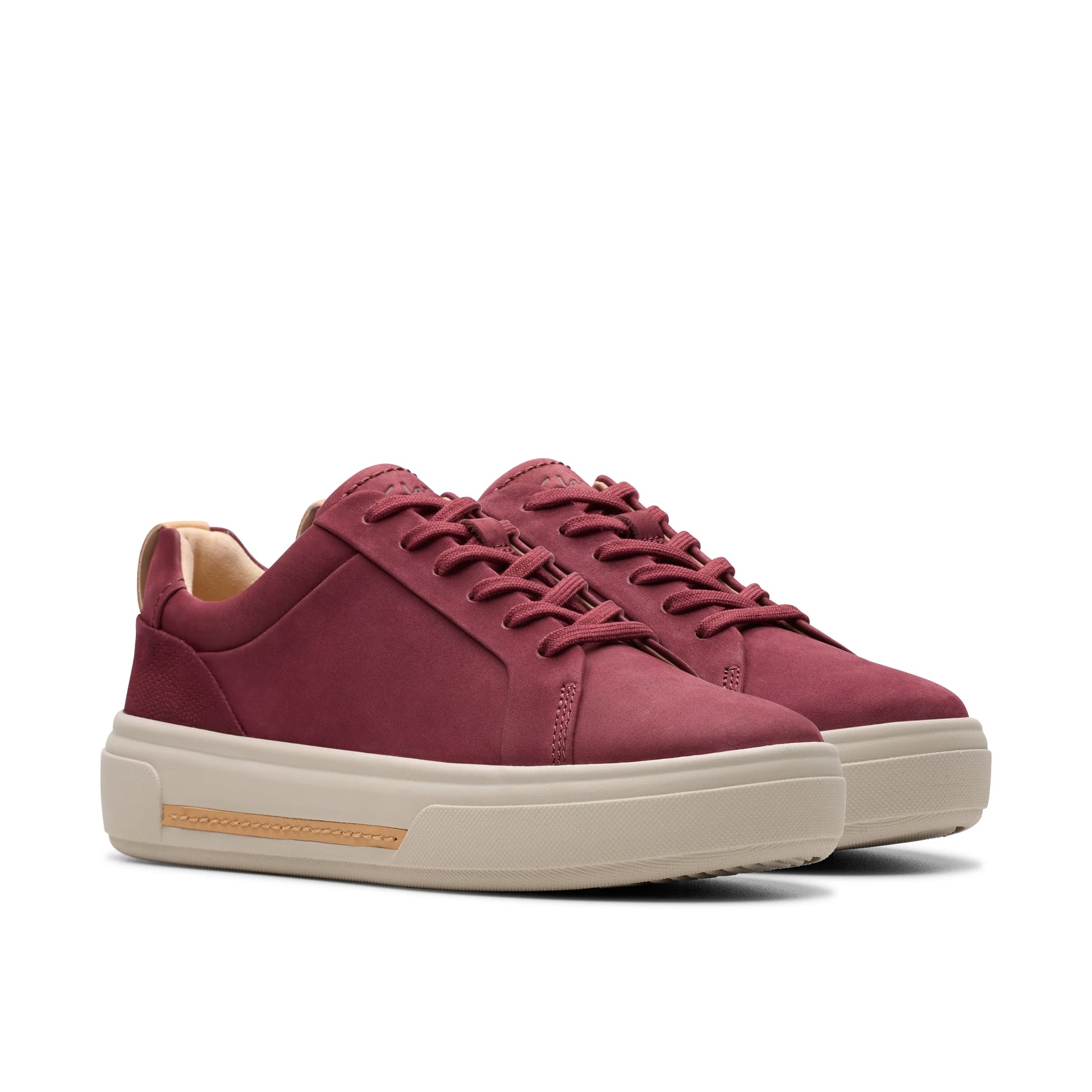 Zapatillas deportivas para mujer de la marca clarks modelo hollyhock walk burgundy en color rojo