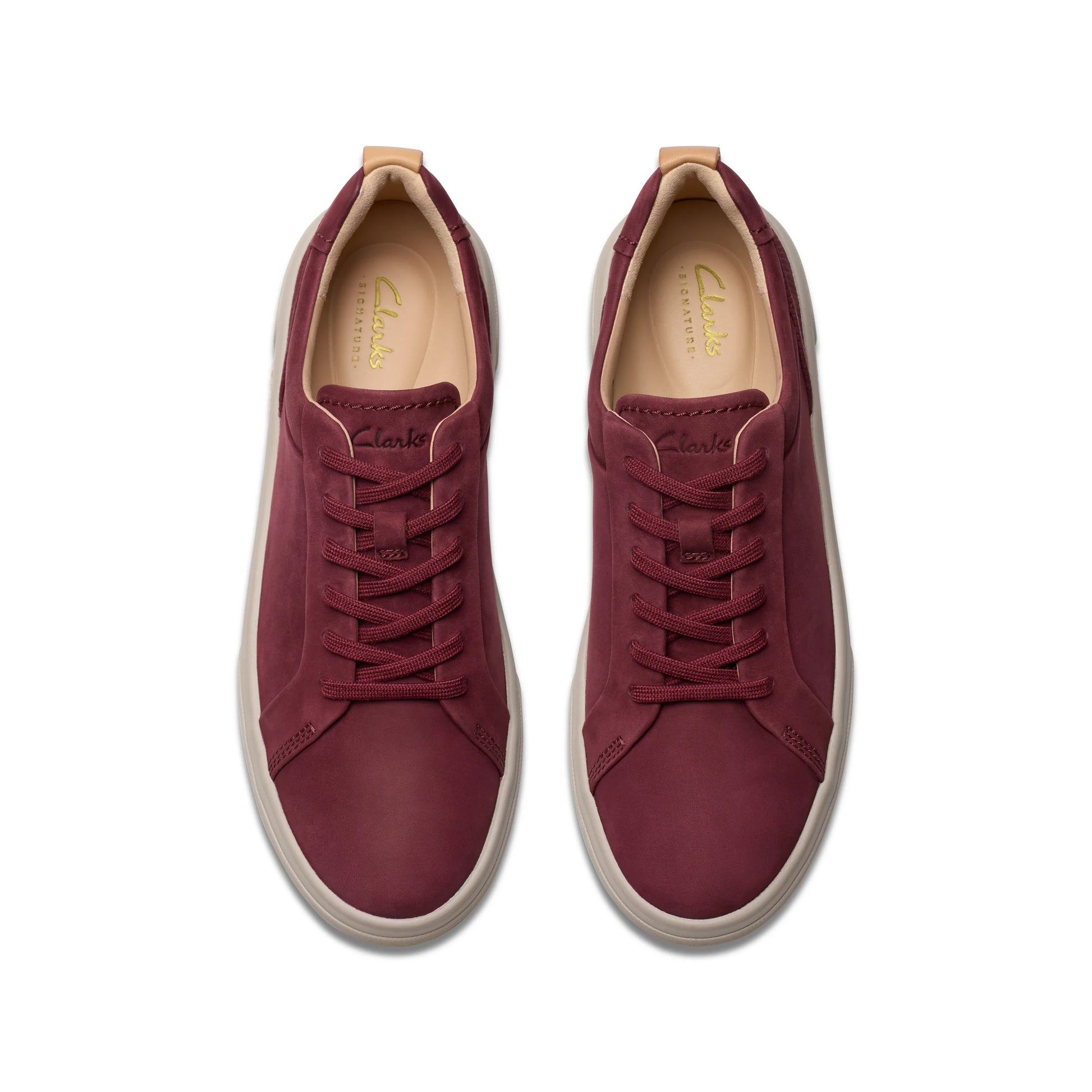 Zapatillas deportivas para mujer de la marca clarks modelo hollyhock walk burgundy en color rojo