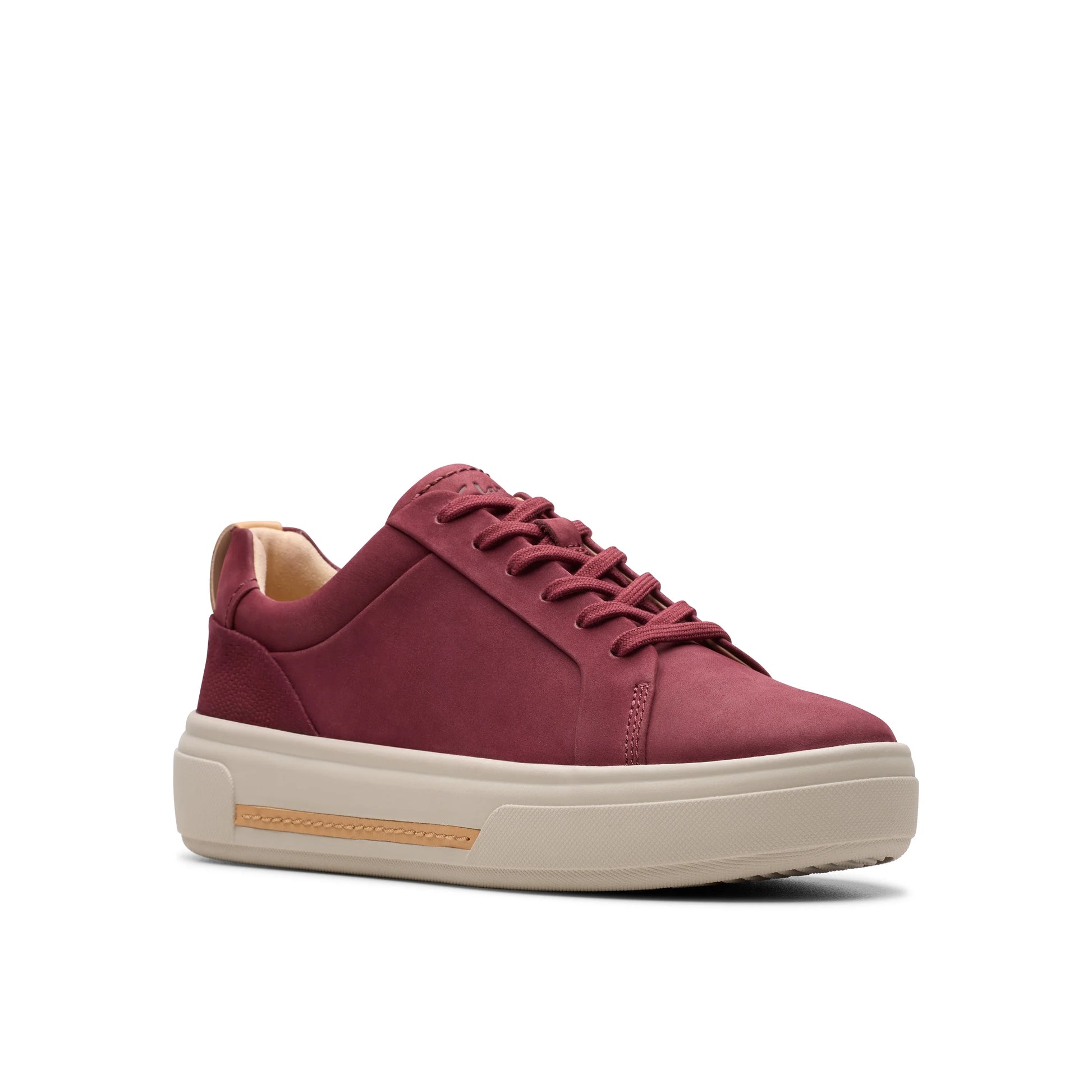 Zapatillas deportivas para mujer de la marca clarks modelo hollyhock walk burgundy en color rojo