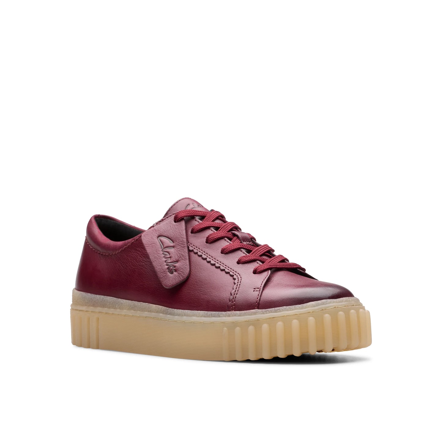 Zapatos casual para mujer de la marca clarks modelo mayhill walk burgundy leather en color rojo