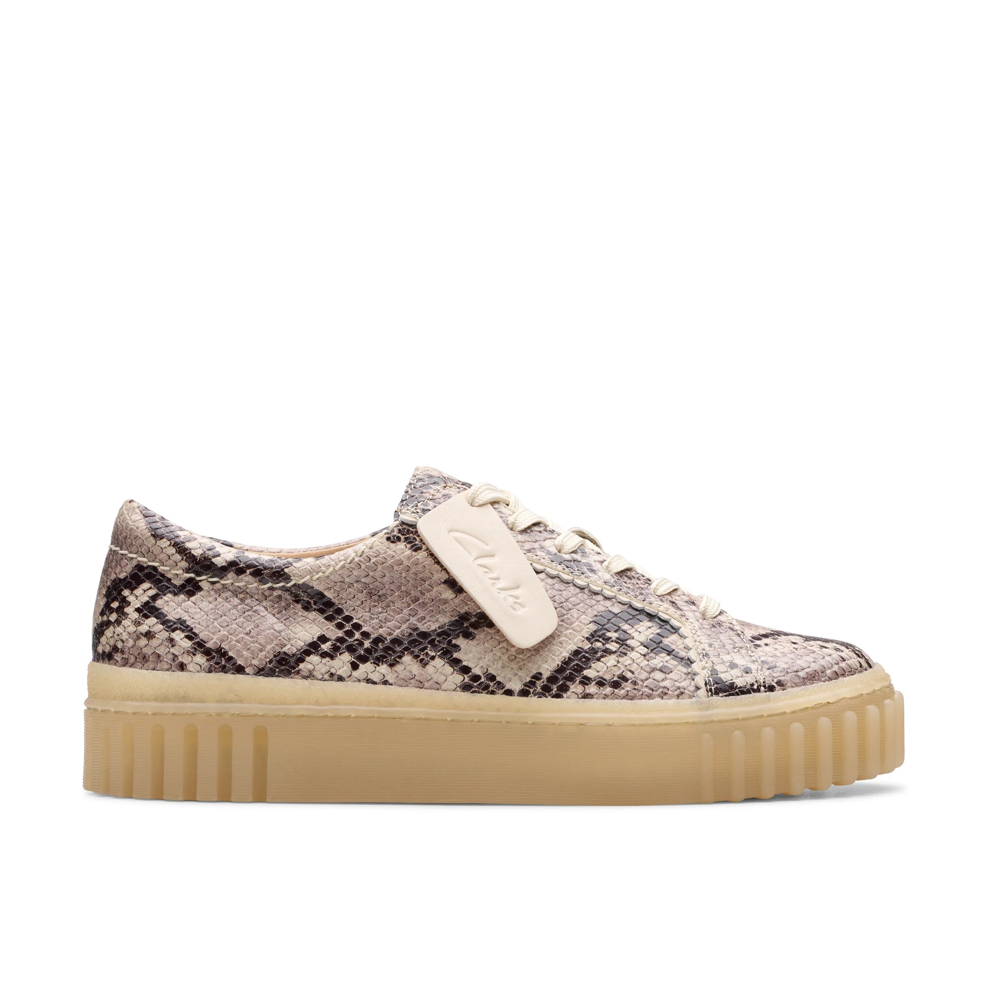 Zapatos casual para mujer de la marca clarks modelo mayhill walk grey snake lea en color gris