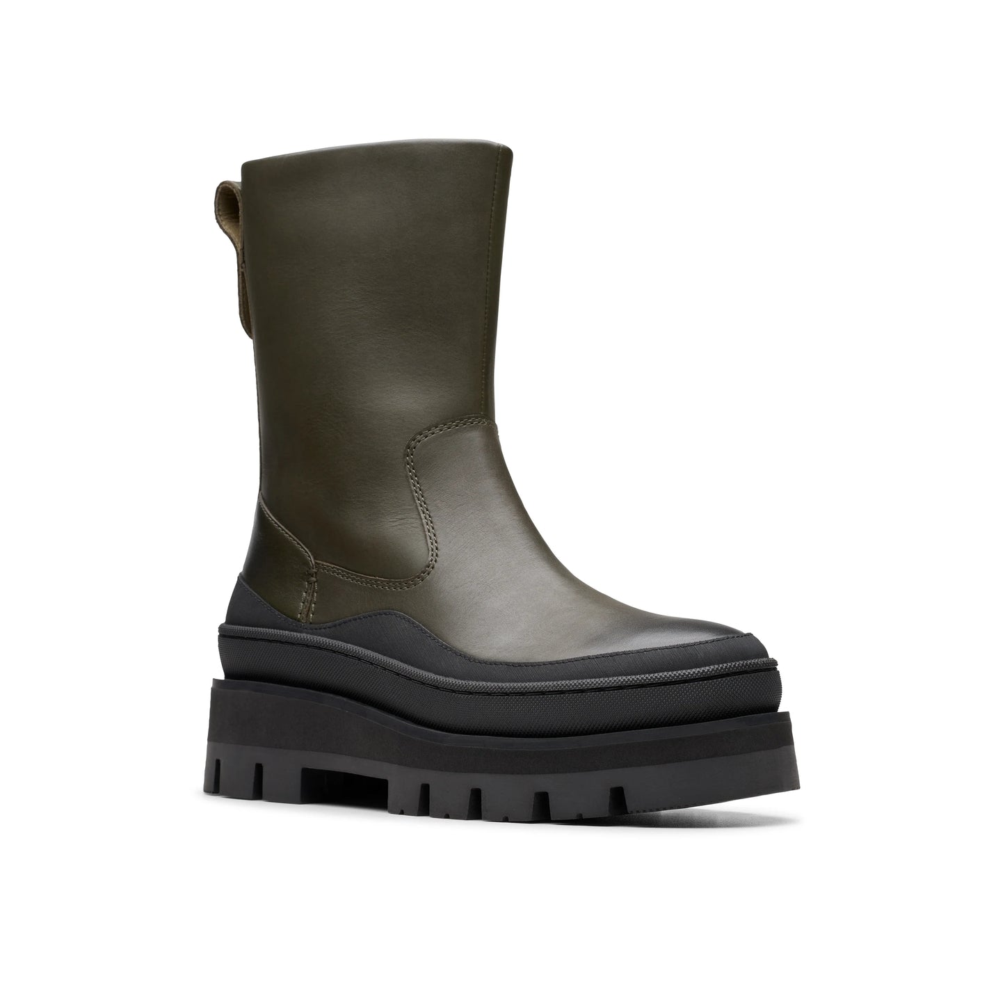 Botas para mujer de la marca clarks modelo orianna2 rise dark green lea en color green