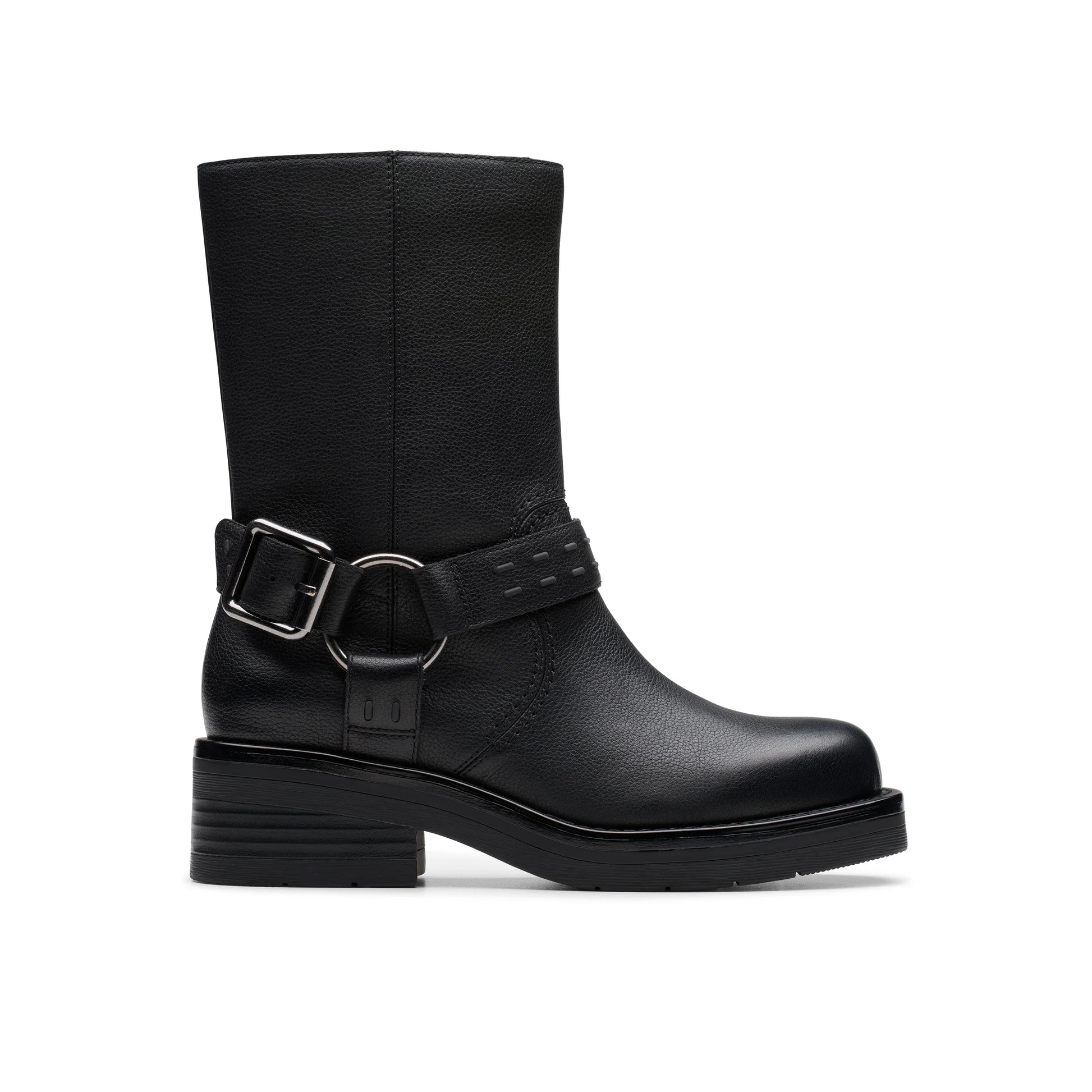 BOTAS CLARKS MODELO REBELLE UP NEGRO BLACK LEATHER PARA MUJER Tascon