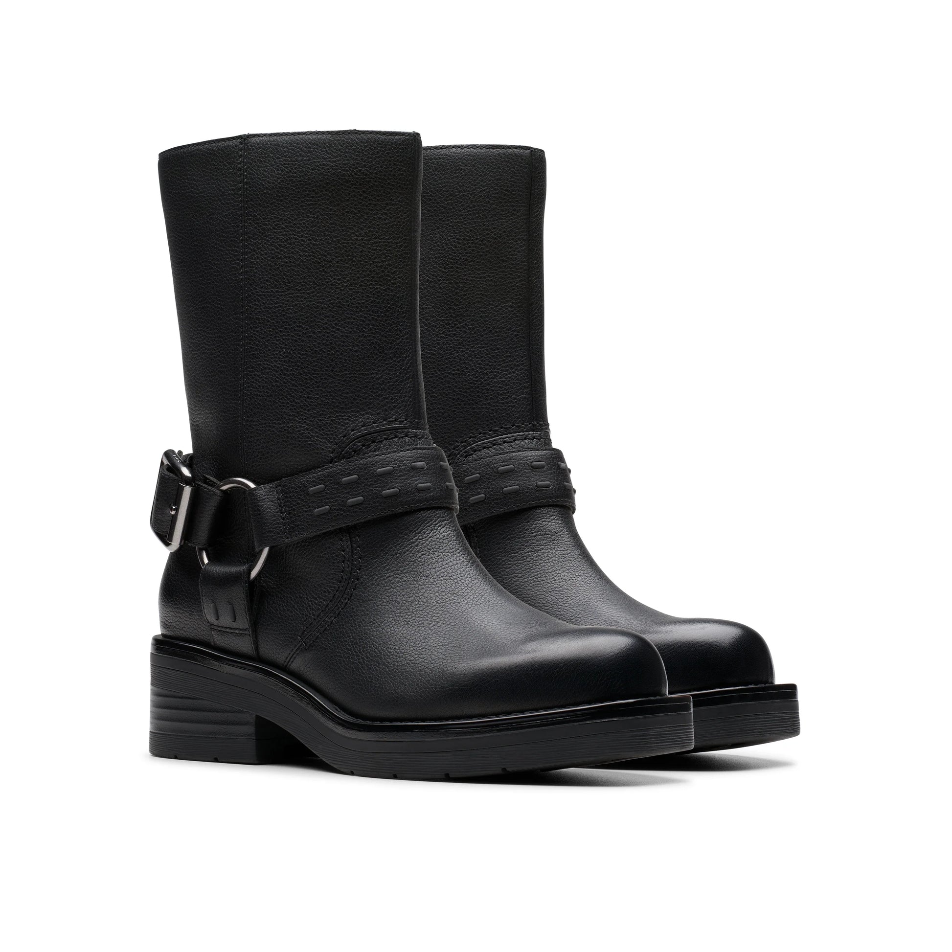 Botas para mujer de la marca clarks modelo rebelle up black leather en color negro