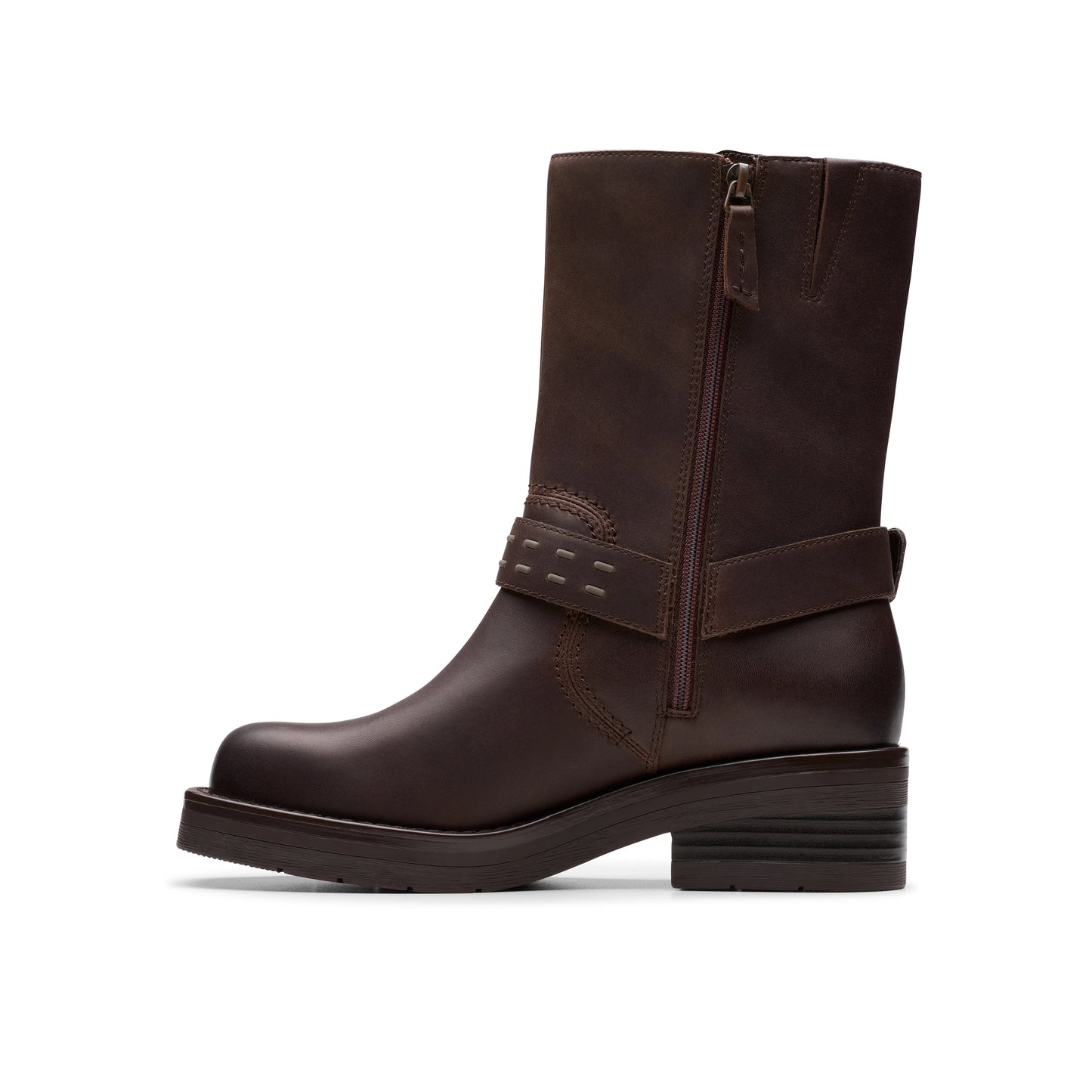 Botas para mujer de la marca clarks modelo rebelle up walnut leather en color marrón