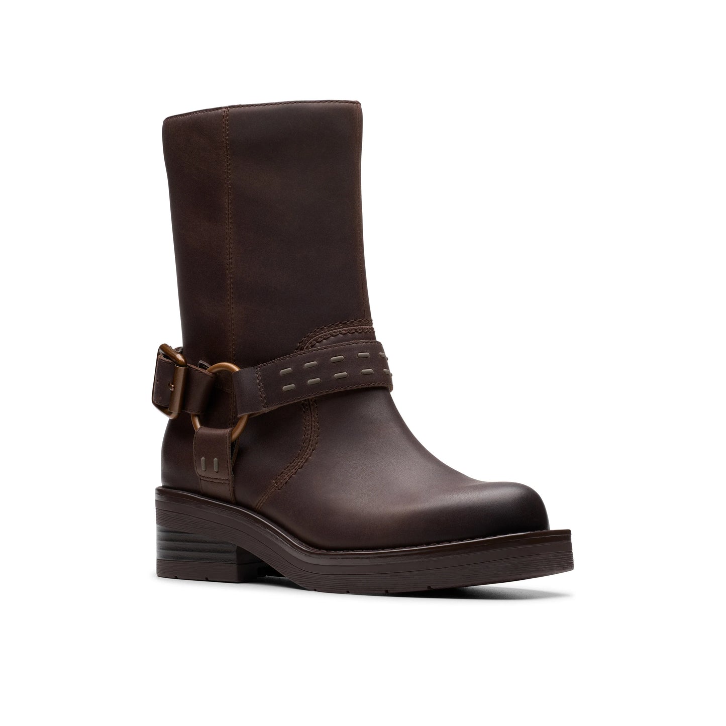 Botas para mujer de la marca clarks modelo rebelle up walnut leather en color marrón