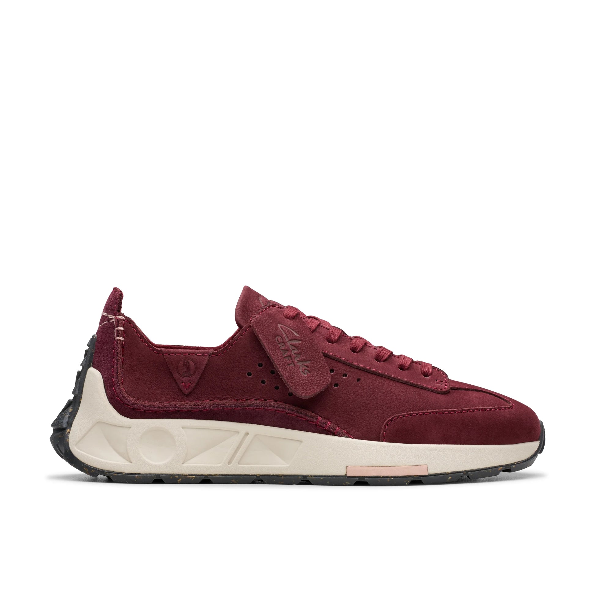 SNEAKERS CLARKS MODELO CRAFT SPEED. ROJO BURGUNDY NUBUCK PARA MUJER Tascon