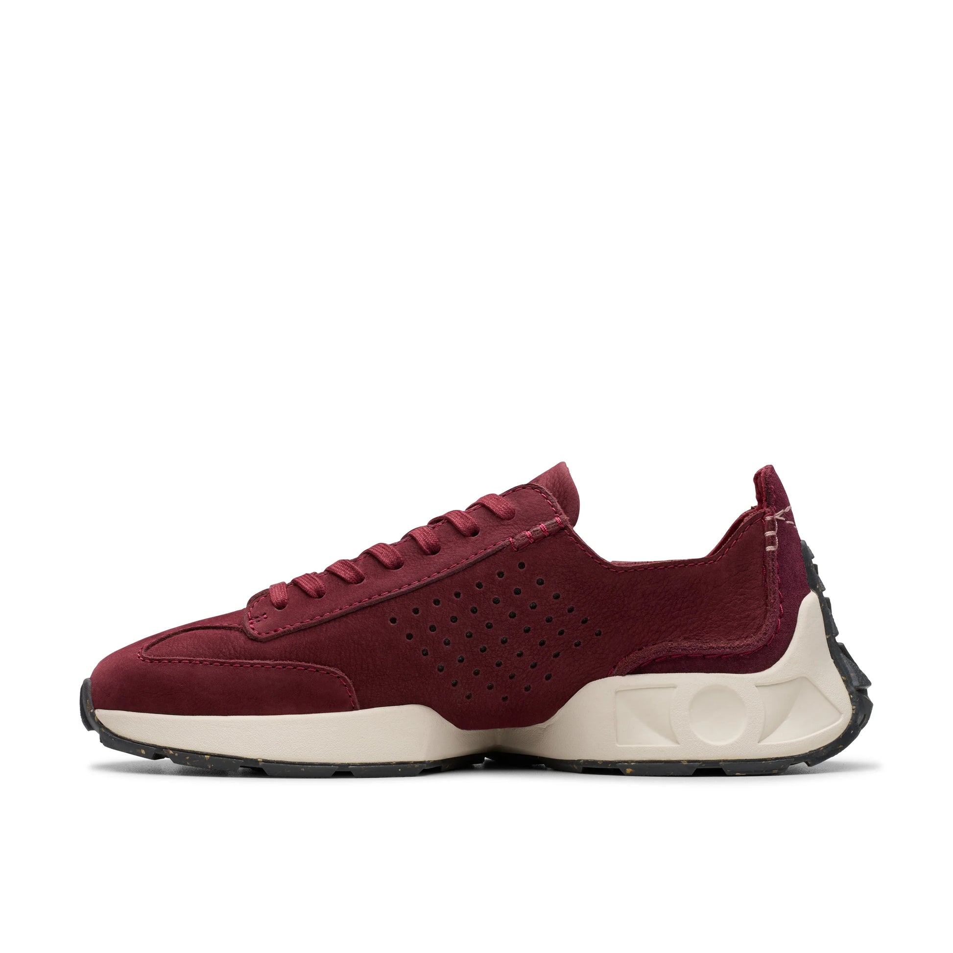 Zapatillas deportivas para mujer de la marca clarks modelo craft speed. burgundy nubuck en color rojo