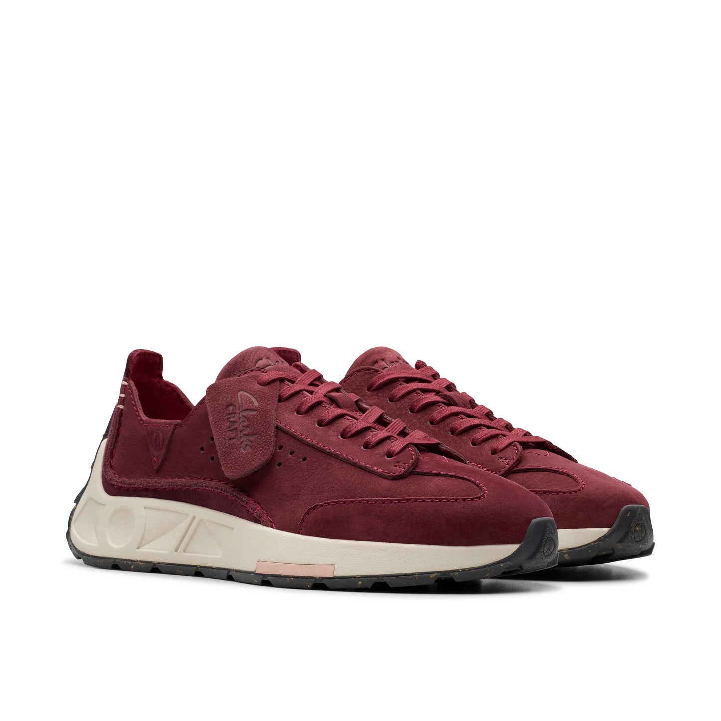 Zapatillas deportivas para mujer de la marca clarks modelo craft speed. burgundy nubuck en color rojo