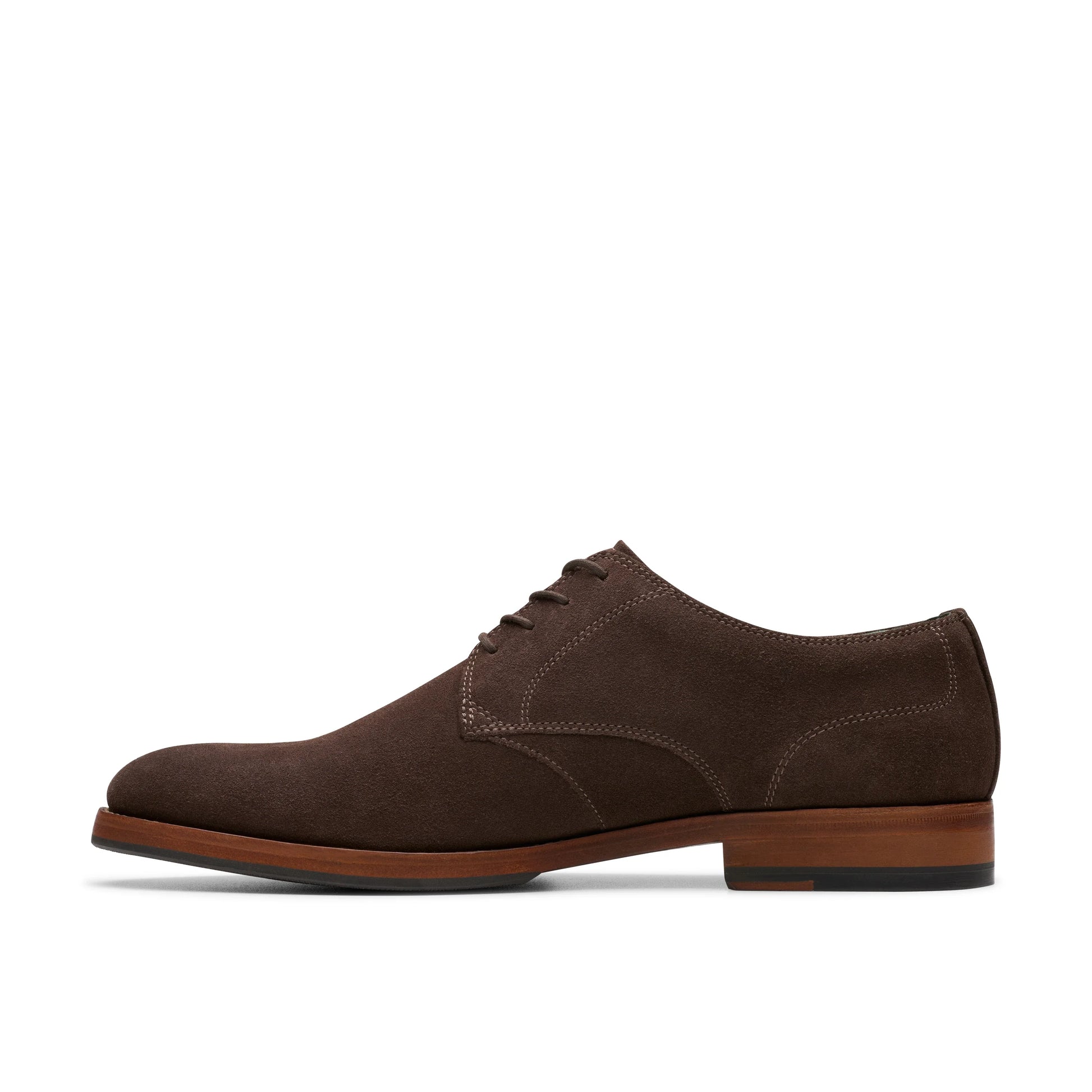 Zapatos De Vestir De La Marca Clarks  Para Hombre Modelo Craftjames Tie Dark Brown Suede En Color Marrón