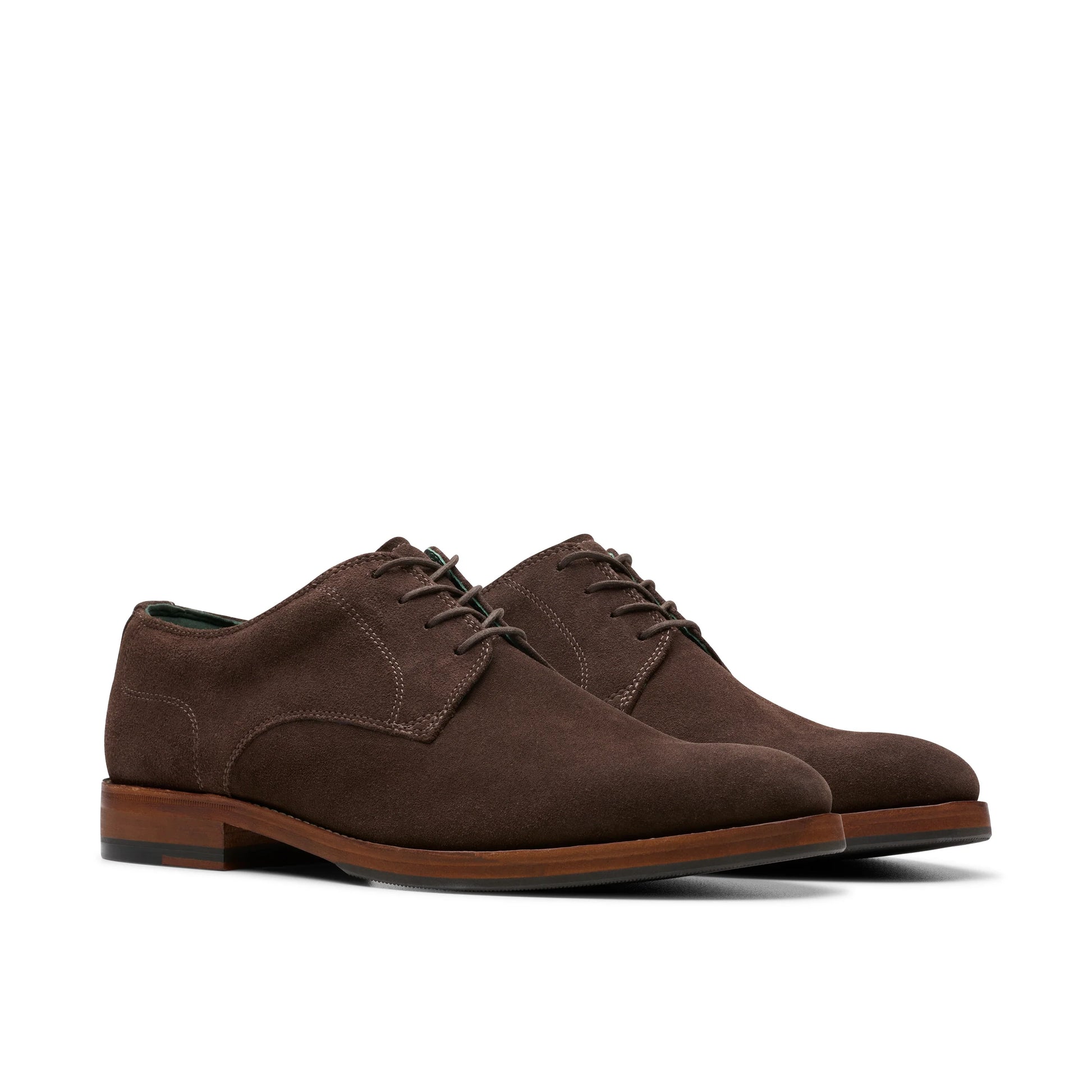 Zapatos De Vestir De La Marca Clarks  Para Hombre Modelo Craftjames Tie Dark Brown Suede En Color Marrón